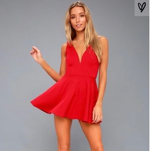 LULUS I feel good red skort dress size large